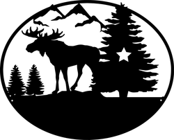 Moose Scene with Star
