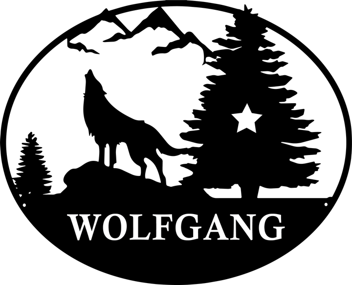 Wolf Scene with Star