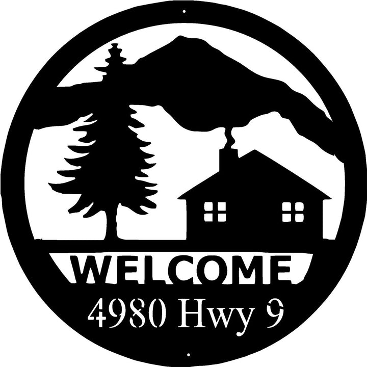 Address Circle with House & Tree