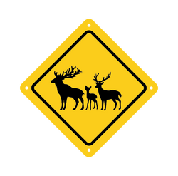 Deer Family Road Sign
