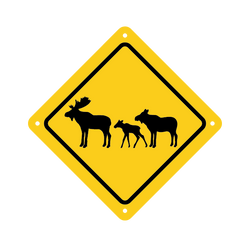 Moose Family Road Sign