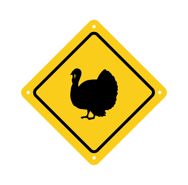 Turkey Road Sign